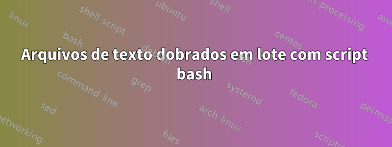 Arquivos de texto dobrados em lote com script bash