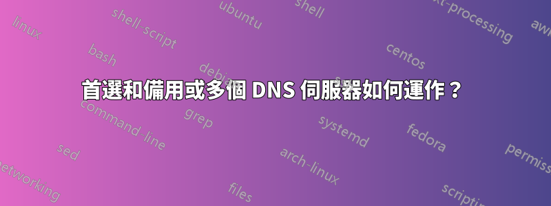 首選和備用或多個 DNS 伺服器如何運作？