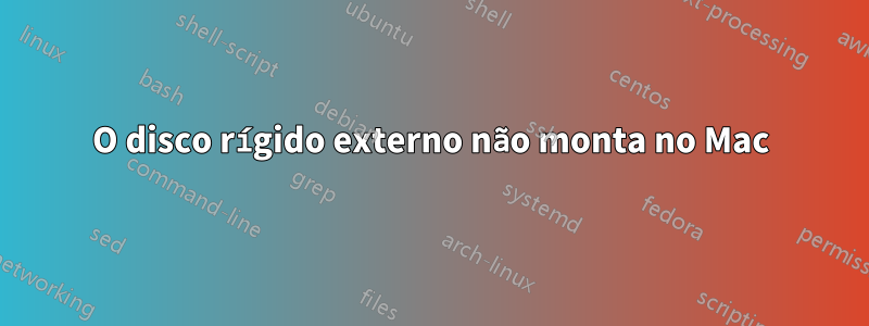 O disco rígido externo não monta no Mac