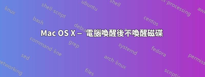 Mac OS X — 電腦喚醒後不喚醒磁碟