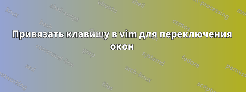 Привязать клавишу в vim для переключения окон