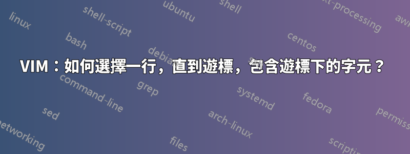 VIM：如何選擇一行，直到遊標，包含遊標下的字元？