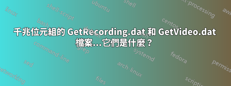 千兆位元組的 GetRecording.dat 和 GetVideo.dat 檔案...它們是什麼？