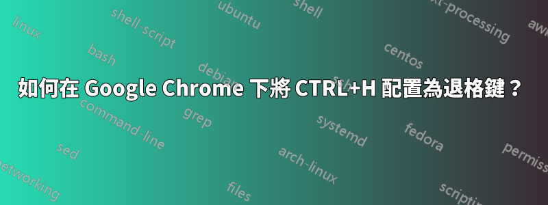 如何在 Google Chrome 下將 CTRL+H 配置為退格鍵？