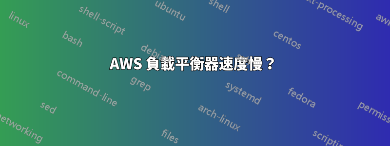 AWS 負載平衡器速度慢？