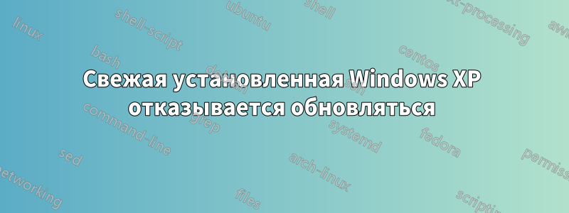 Свежая установленная Windows XP отказывается обновляться