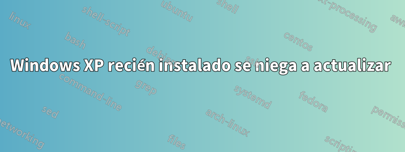 Windows XP recién instalado se niega a actualizar