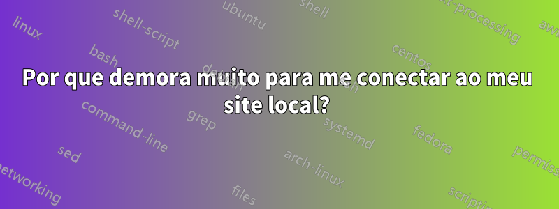 Por que demora muito para me conectar ao meu site local?