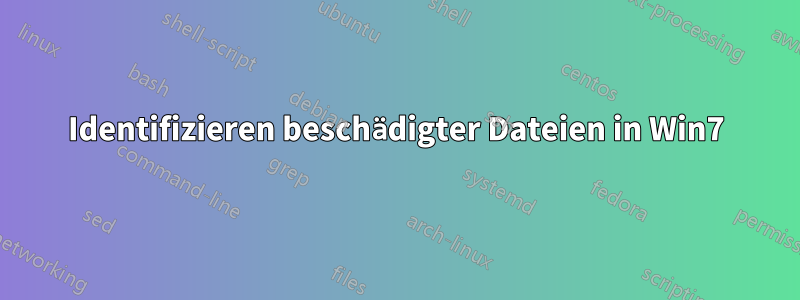 Identifizieren beschädigter Dateien in Win7