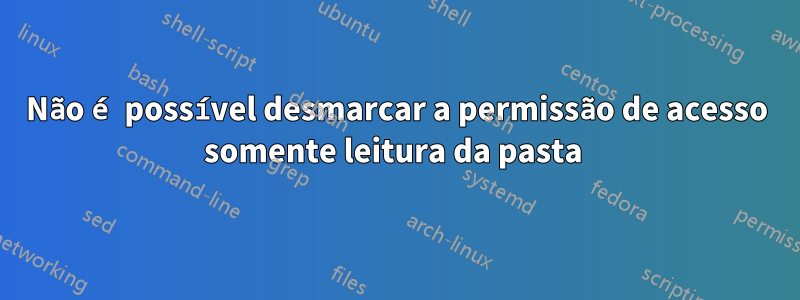 Não é possível desmarcar a permissão de acesso somente leitura da pasta 