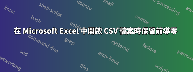 在 Microsoft Excel 中開啟 CSV 檔案時保留前導零