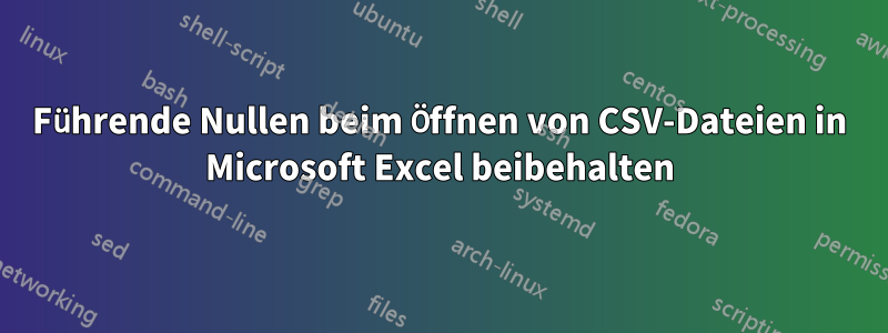 Führende Nullen beim Öffnen von CSV-Dateien in Microsoft Excel beibehalten