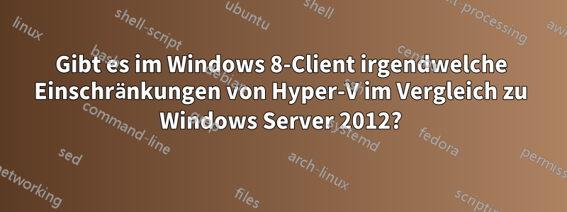 Gibt es im Windows 8-Client irgendwelche Einschränkungen von Hyper-V im Vergleich zu Windows Server 2012?