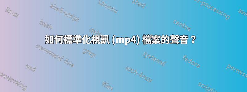 如何標準化視訊 (mp4) 檔案的聲音？ 