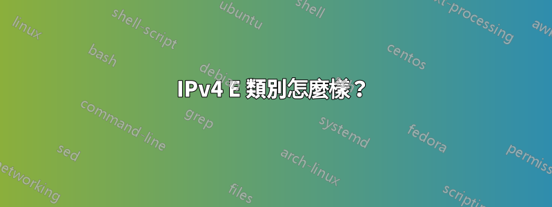 IPv4 E 類別怎麼樣？