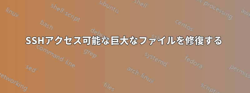 SSHアクセス可能な巨大なファイルを修復する