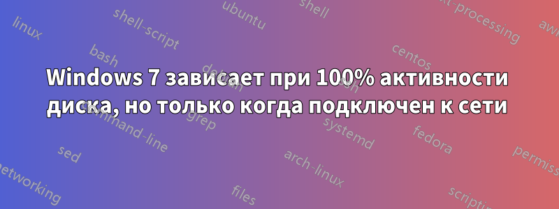 Windows 7 зависает при 100% активности диска, но только когда подключен к сети