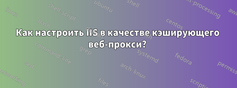 Как настроить IIS в качестве кэширующего веб-прокси?