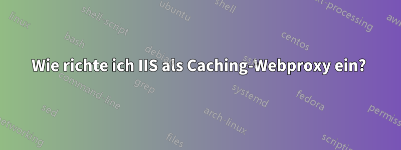 Wie richte ich IIS als Caching-Webproxy ein?