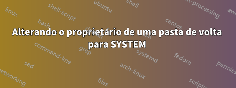 Alterando o proprietário de uma pasta de volta para SYSTEM