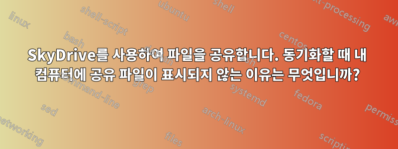 SkyDrive를 사용하여 파일을 공유합니다. 동기화할 때 내 컴퓨터에 공유 파일이 표시되지 않는 이유는 무엇입니까?