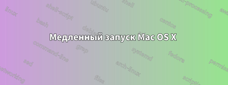 Медленный запуск Mac OS X