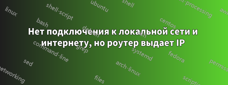 Нет подключения к локальной сети и интернету, но роутер выдает IP