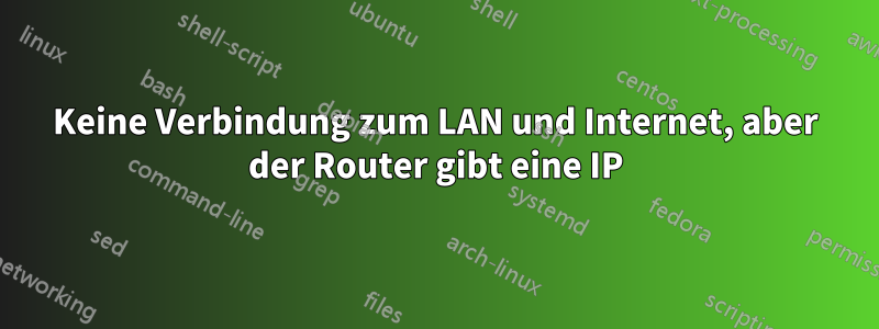 Keine Verbindung zum LAN und Internet, aber der Router gibt eine IP