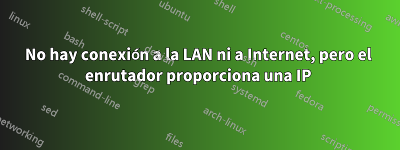 No hay conexión a la LAN ni a Internet, pero el enrutador proporciona una IP