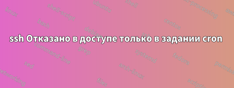 ssh Отказано в доступе только в задании cron