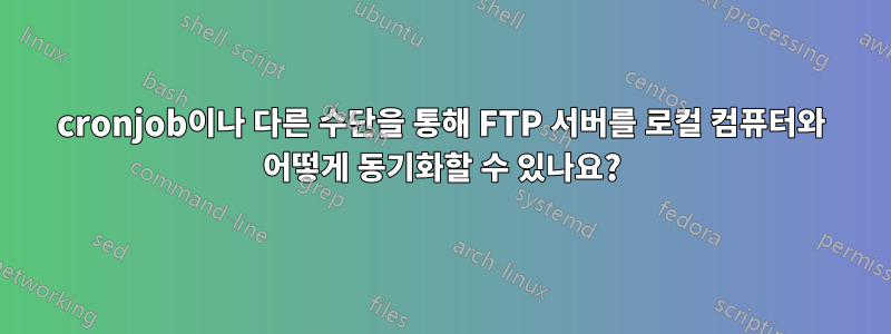 cronjob이나 다른 수단을 통해 FTP 서버를 로컬 컴퓨터와 어떻게 동기화할 수 있나요?