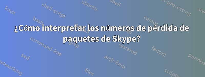 ¿Cómo interpretar los números de pérdida de paquetes de Skype?