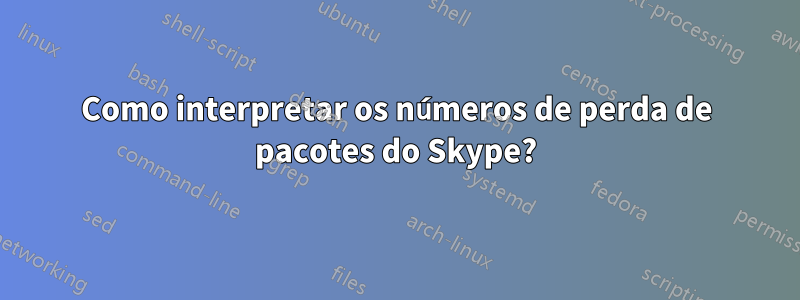 Como interpretar os números de perda de pacotes do Skype?