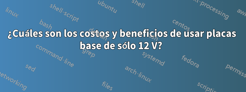 ¿Cuáles son los costos y beneficios de usar placas base de sólo 12 V? 