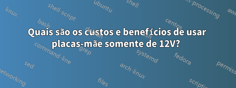 Quais são os custos e benefícios de usar placas-mãe somente de 12V? 