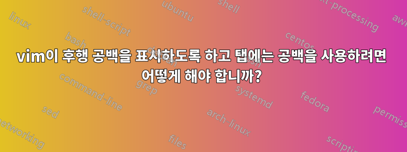 vim이 후행 공백을 표시하도록 하고 탭에는 공백을 사용하려면 어떻게 해야 합니까?