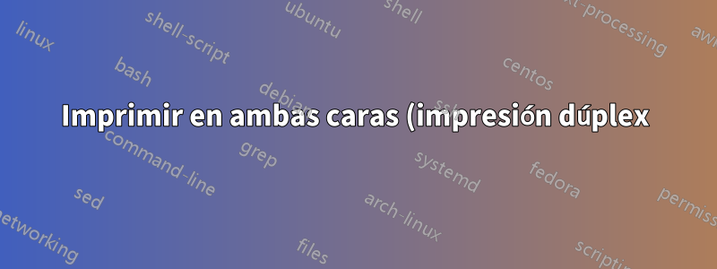 Imprimir en ambas caras (impresión dúplex) de forma predeterminada en Excel 2010