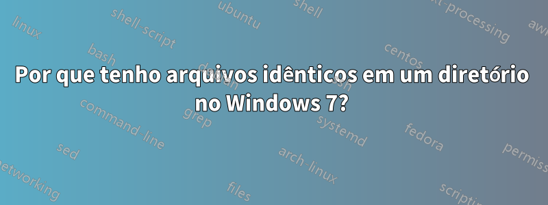 Por que tenho arquivos idênticos em um diretório no Windows 7?