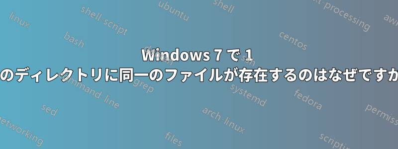 Windows 7 で 1 つのディレクトリに同一のファイルが存在するのはなぜですか?