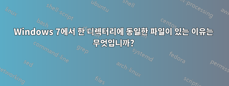 Windows 7에서 한 디렉터리에 동일한 파일이 있는 이유는 무엇입니까?