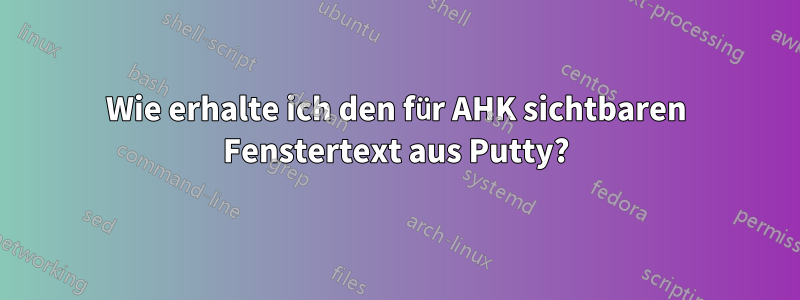 Wie erhalte ich den für AHK sichtbaren Fenstertext aus Putty?