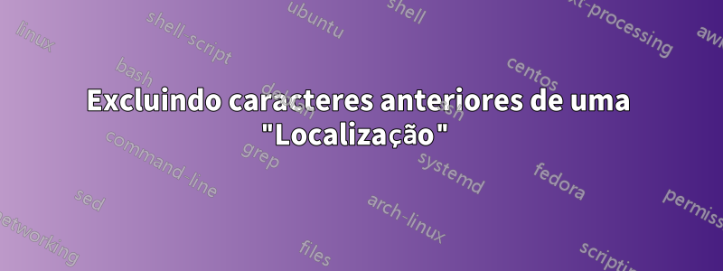 Excluindo caracteres anteriores de uma "Localização"