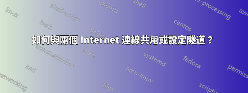 如何與兩個 Internet 連線共用或設定隧道？