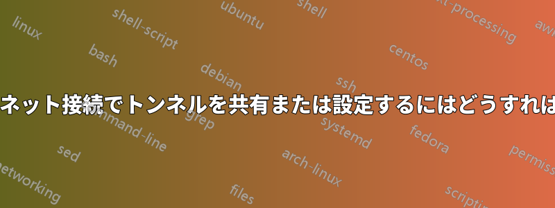 2 つのインターネット接続でトンネルを共有または設定するにはどうすればよいですか?