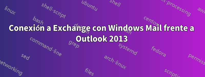 Conexión a Exchange con Windows Mail frente a Outlook 2013