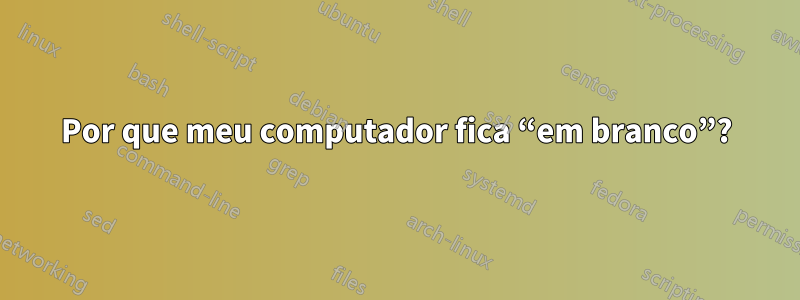 Por que meu computador fica “em branco”?