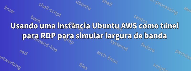 Usando uma instância Ubuntu AWS como túnel para RDP para simular largura de banda