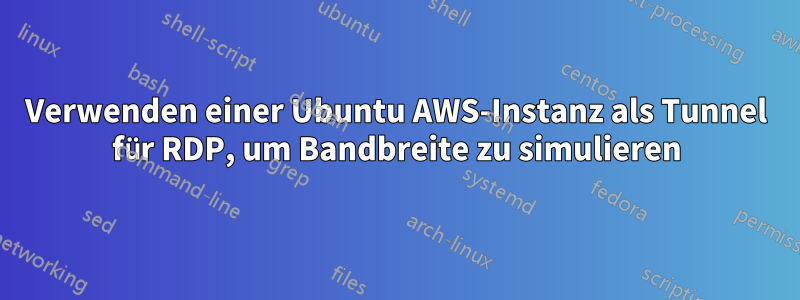 Verwenden einer Ubuntu AWS-Instanz als Tunnel für RDP, um Bandbreite zu simulieren