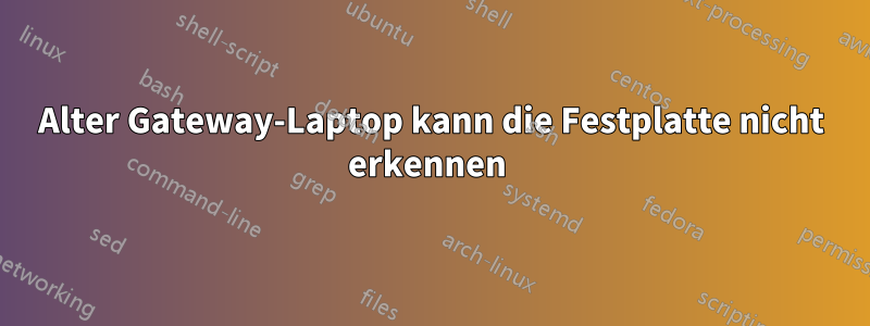 Alter Gateway-Laptop kann die Festplatte nicht erkennen 