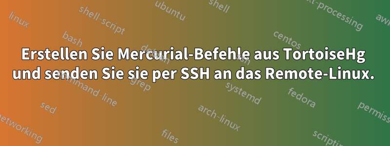 Erstellen Sie Mercurial-Befehle aus TortoiseHg und senden Sie sie per SSH an das Remote-Linux.